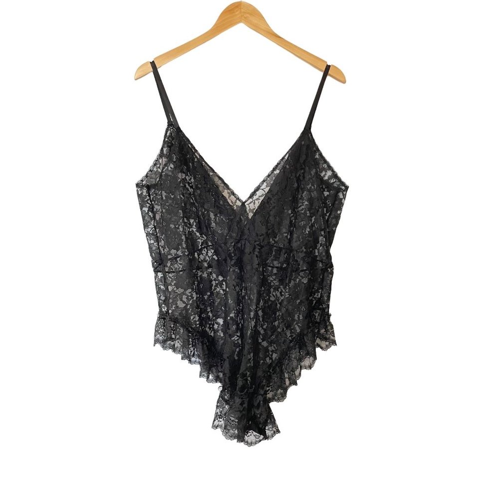 VTG Victoria's Secret M Gold Crown Label M Black Lace Lingerie Teddy Feminine - Picture 1 of 16